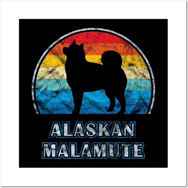 Alaskan Malamute Vintage Design Dog Wall Art by millersye